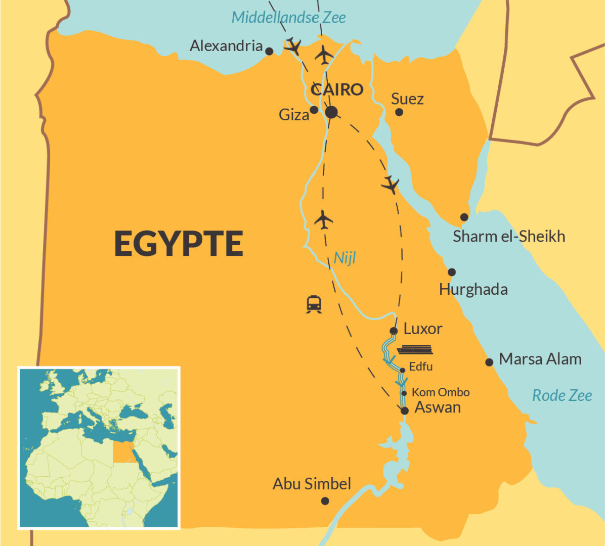 Reisroute 9-daagse Nijlcruise met Caïro | Kingfisher Tours Egypte
