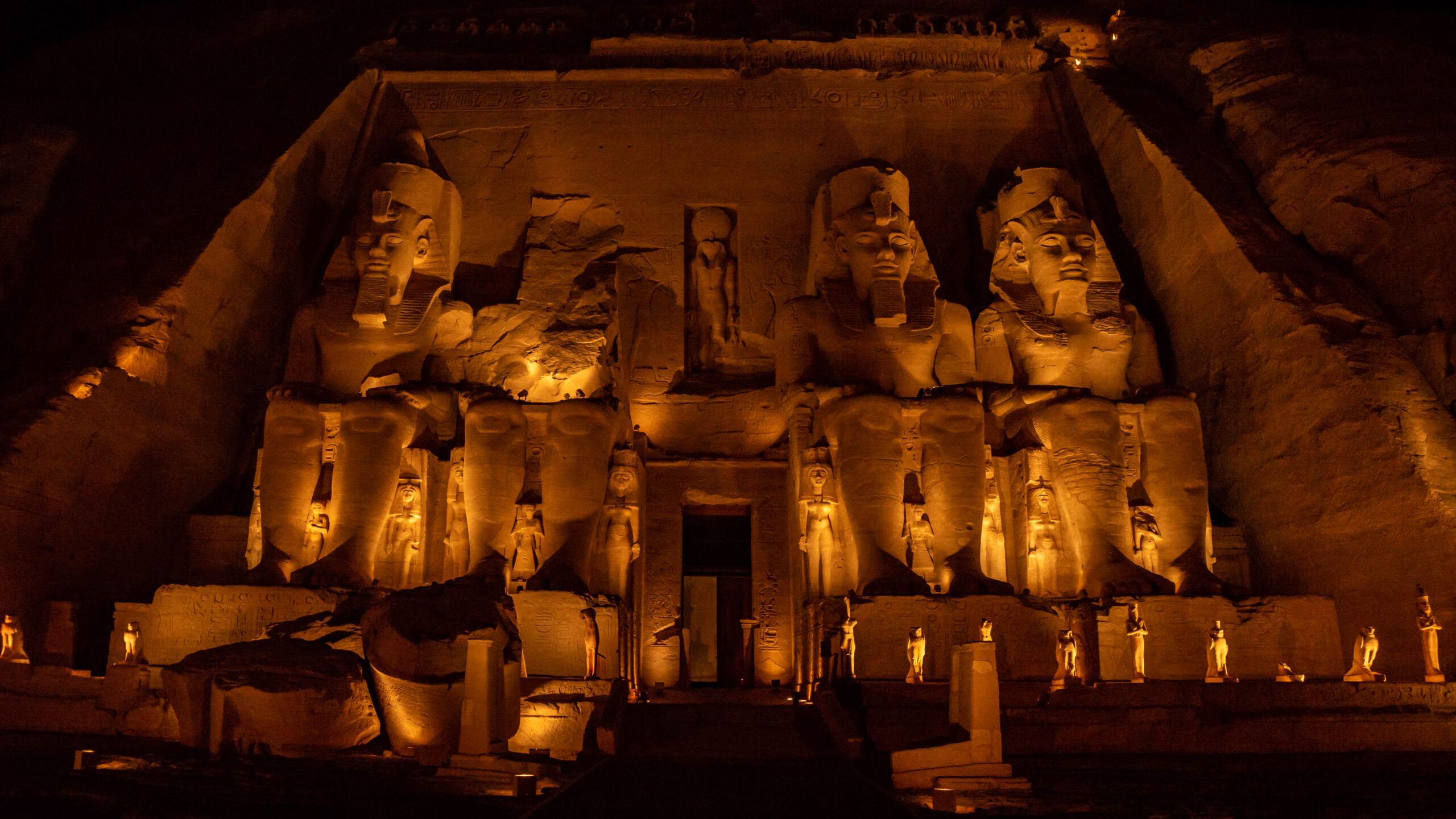 Sound & Lightshow bij de tempels van Abu Simbel, Egypte